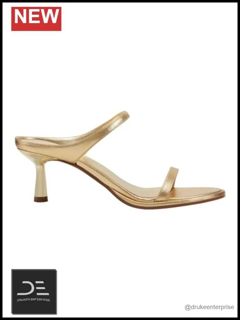 Leather Kitten Heel Slingback Sandals Slip-On Slide Heels